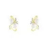 Histoire D'Or Boucles D'oreilles Puces Wandula Or Jaune Perle De Culture Et Diamant