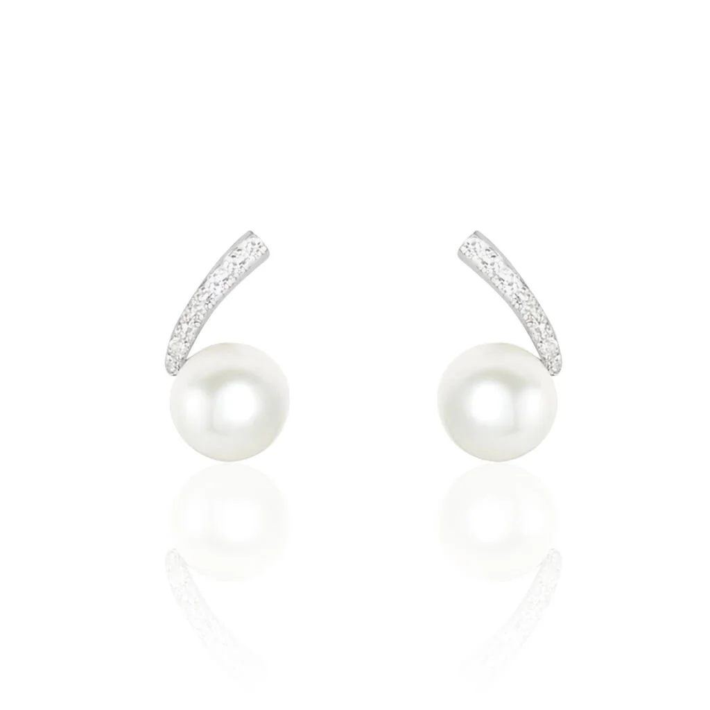 Histoire D'Or Boucles D'oreilles Puces Angel Or Blanc Perle De Culture Et Diamant 1 Histoire D'Or Boucles D'oreilles Puces Angel Or Blanc Perle De Culture Et Diamant