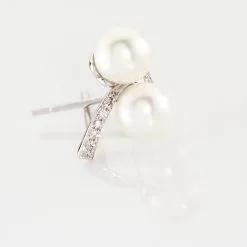 Histoire D'Or Boucles D'oreilles Puces Angel Or Blanc Perle De Culture Et Diamant 6 Histoire D'Or Boucles D'oreilles Puces Angel Or Blanc Perle De Culture Et Diamant -Boucles d'oreilles pendantes Soldes Boutique B3OFBU2051 view2