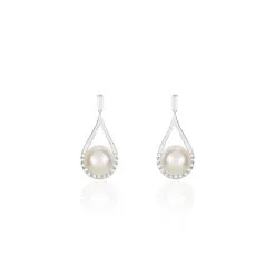 Histoire D'Or Boucles D'oreilles Puces Elisabeth Or Jaune Diamant Et Saphir