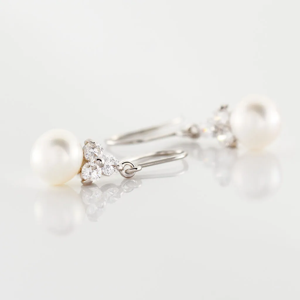 Histoire D'Or Boucles D'oreilles Pendantes Taissia Or Blanc Perle Culture Et Oxyde 3 Histoire D'Or Boucles D'oreilles Pendantes Taissia Or Blanc Perle Culture Et Oxyde – Image 3