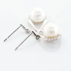 Histoire D'Or Boucles D'oreilles Patricia Or Blanc Perle De Culture Oxyde -Boucles d'oreilles pendantes Soldes Boutique B3OFBU2104 view2