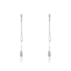 Histoire D'Or Boucles D'oreilles Pendantes Anila Gouttes Or Blanc