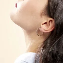 Histoire D'Or Créoles Dominae Or Blanc 10 Histoire D'Or Créoles Dominae Or Blanc -Boucles d'oreilles pendantes Soldes Boutique B3OFBW0063 model0