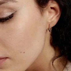 Histoire D'Or Créoles Valencina Or Blanc -Boucles d'oreilles pendantes Soldes Boutique B3OFBW0064 model1