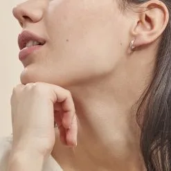 Histoire D'Or Créoles Ananas Or Blanc -Boucles d'oreilles pendantes Soldes Boutique B3OFBW0081 model0