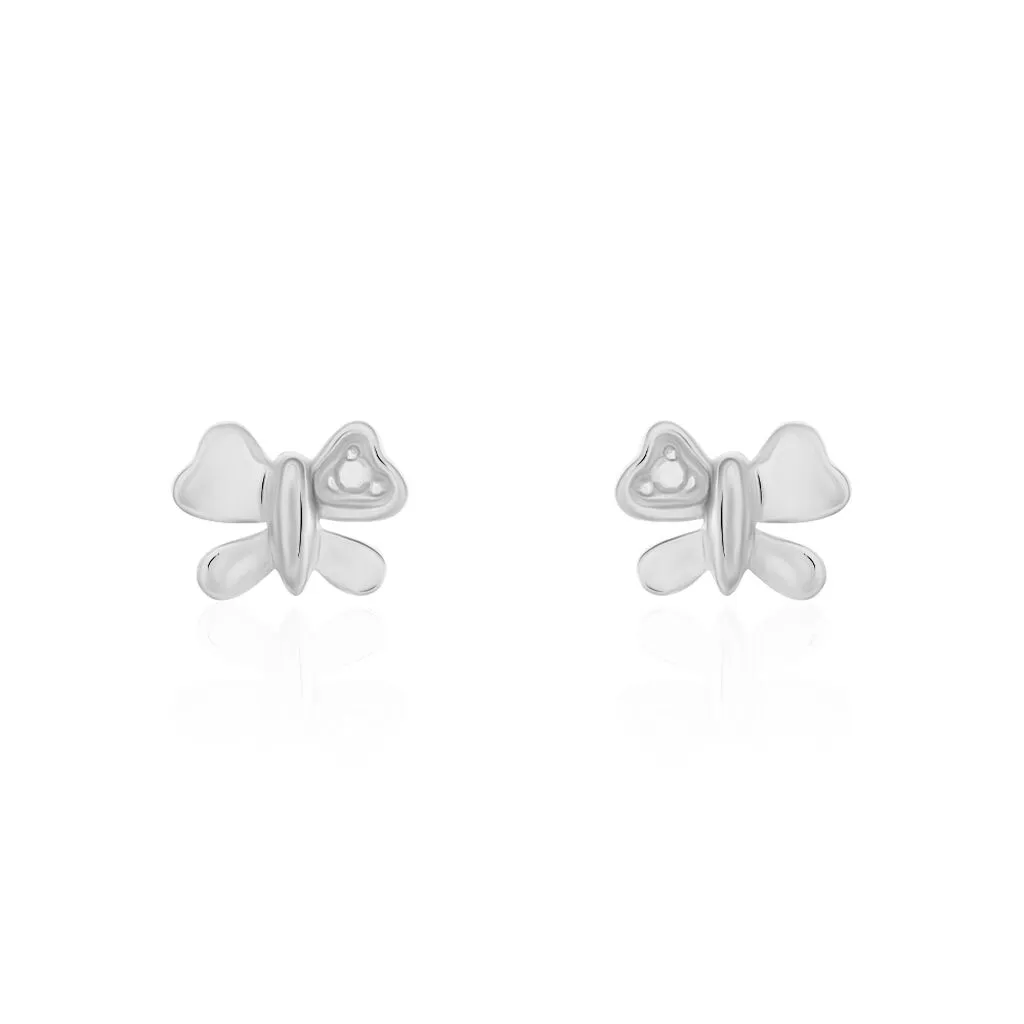 Histoire D'Or Boucles D'oreilles Puces Bartholomee Papillon Or Blanc 1 Histoire D'Or Boucles D'oreilles Puces Bartholomee Papillon Or Blanc