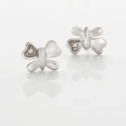 Histoire D'Or Boucles D'oreilles Puces Bartholomee Papillon Or Blanc 6 Histoire D'Or Boucles D'oreilles Puces Bartholomee Papillon Or Blanc -Boucles d'oreilles pendantes Soldes Boutique B3OFBW0132 view2
