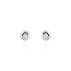 Histoire D'Or Boucles D'oreilles Puces Fidelia Boule Or Blanc