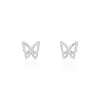 Histoire D'Or Boucles D'oreilles Puces Bartholomee Papillon Or Blanc