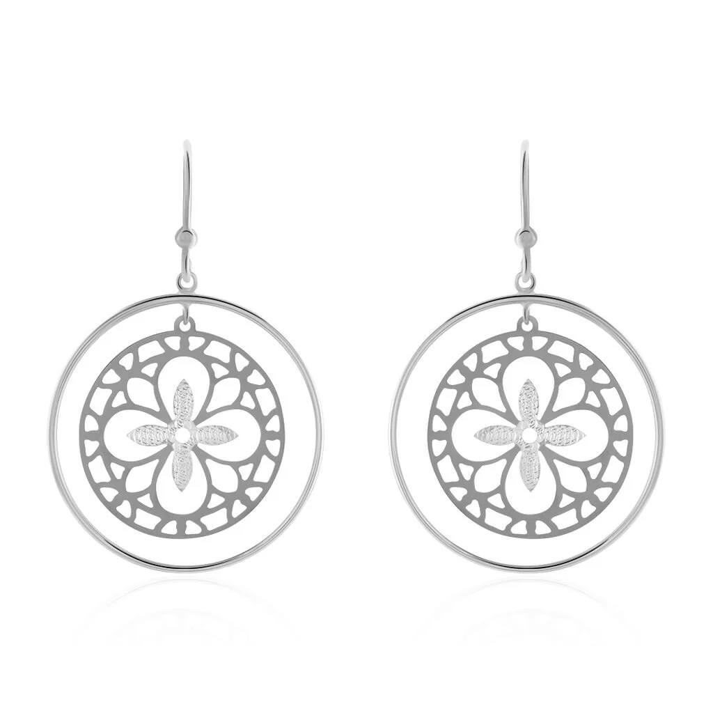 Histoire D'Or Boucles D'oreilles Puces Trefle Or Blanc 1 Histoire D'Or Boucles D'oreilles Puces Trefle Or Blanc
