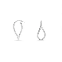 Histoire D'Or Créoles Hellen Or Blanc -Boucles d'oreilles pendantes Soldes Boutique B3OFBW0200 view2