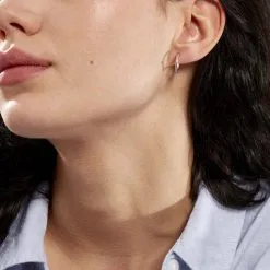 Histoire D'Or Créoles Verania Or Blanc 8 Histoire D'Or Créoles Verania Or Blanc -Boucles d'oreilles pendantes Soldes Boutique B3OFBW0205 model0