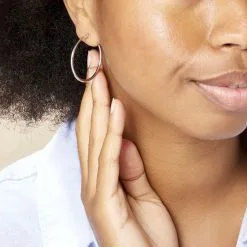 Histoire D'Or Créoles Verania Or Blanc -Boucles d'oreilles pendantes Soldes Boutique B3OFBW0207 model0