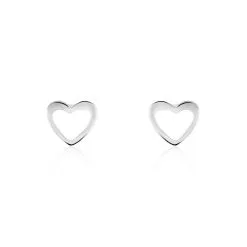 Histoire D'Or Boucles D'oreilles Puces Anne-maudae Coeurs Or Blanc