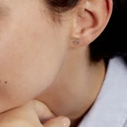 Histoire D'Or Boucles D'oreilles Puces Anne-maudae Coeurs Or Blanc -Boucles d'oreilles pendantes Soldes Boutique B3OFBW0216 model1