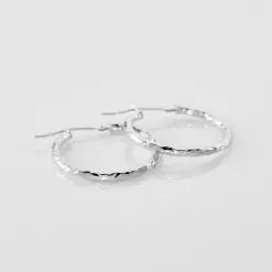 Histoire D'Or Créoles Cayla Or Blanc -Boucles d'oreilles pendantes Soldes Boutique B3OFBW0246 view3