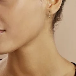 Histoire D'Or Créoles Valerina Or Blanc -Boucles d'oreilles pendantes Soldes Boutique B3OFBW0258 model0