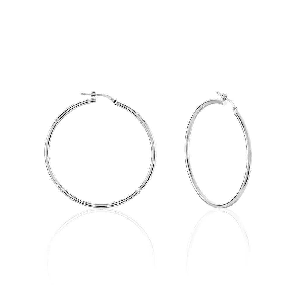 Histoire D'Or Créoles Or Blanc Rond 1 Histoire D'Or Créoles Or Blanc Rond