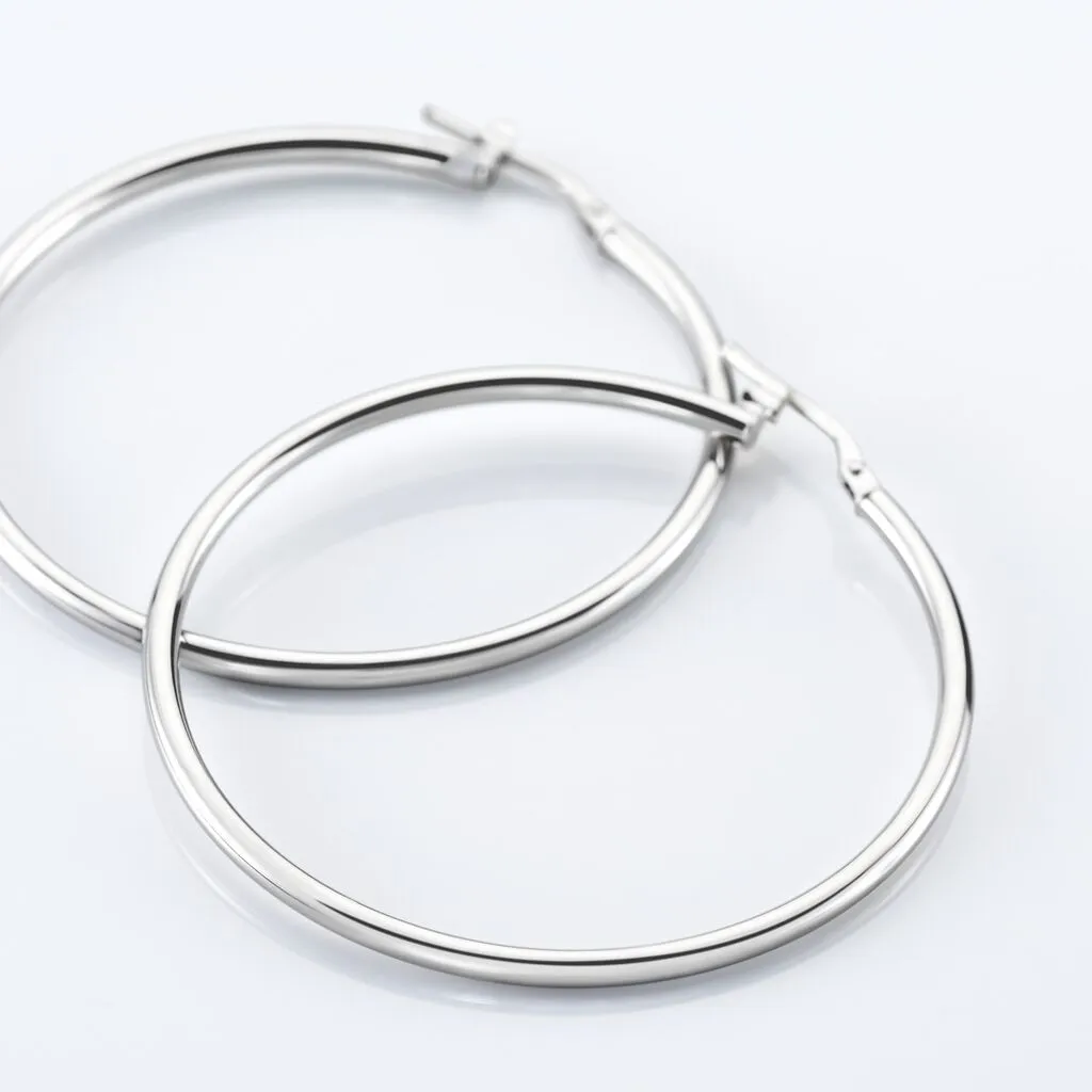 Histoire D'Or Créoles Or Blanc Rond 3 Histoire D'Or Créoles Or Blanc Rond – Image 3