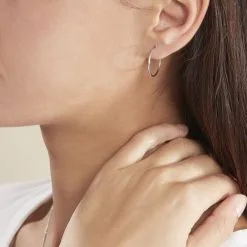 Histoire D'Or Créoles Dominae Flexible Or Blanc -Boucles d'oreilles pendantes Soldes Boutique B3OFBW0276 model0