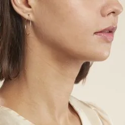 Histoire D'Or Créoles Muses Flexibles Or Blanc -Boucles d'oreilles pendantes Soldes Boutique B3OFBW0277 model0