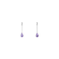 Histoire D'Or Boucles D'oreilles Pendantes Goutte Or Blanc Amethyste