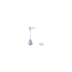 Histoire D'Or Boucles D'oreilles Pendantes Goutte Or Blanc Amethyste -Boucles d'oreilles pendantes Soldes Boutique B3OFBYI021 view2