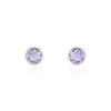 Histoire D'Or Boucles D'oreilles Puces Edy Serti Clos Or Blanc Amethyste