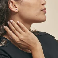 Histoire D'Or Boucles D'oreilles Puces Vrille Ovale Or Blanc Amethyste -Boucles d'oreilles pendantes Soldes Boutique B3OFBYI080 model0