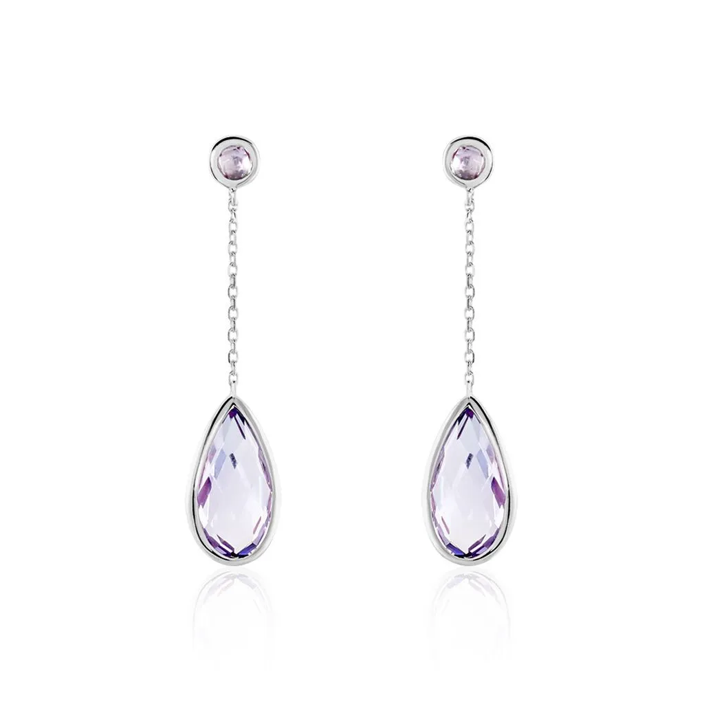Histoire D'Or Boucles D'oreilles Pendantes Dennis Or Blanc Amethyste 1 Histoire D'Or Boucles D'oreilles Pendantes Dennis Or Blanc Amethyste