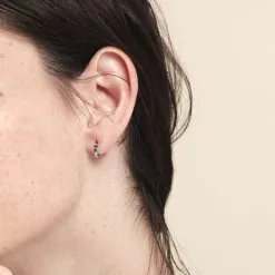 Histoire D'Or Créoles Leatrice Or Blanc Amethyste Violet -Boucles d'oreilles pendantes Soldes Boutique B3OFBYI168 model0