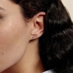 Histoire D'Or Boucles D'oreilles Puces Daria Or Blanc Oxyde De Zirconium -Boucles d'oreilles pendantes Soldes Boutique B3OFBZB002 model1