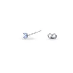 Histoire D'Or Boucles D'oreilles Puces Daria Or Blanc Oxyde De Zirconium -Boucles d'oreilles pendantes Soldes Boutique B3OFBZB002 view2
