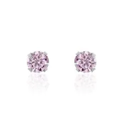 Histoire D'Or Boucles D'oreilles Puces Or Blanc Oxydes De Zirconium