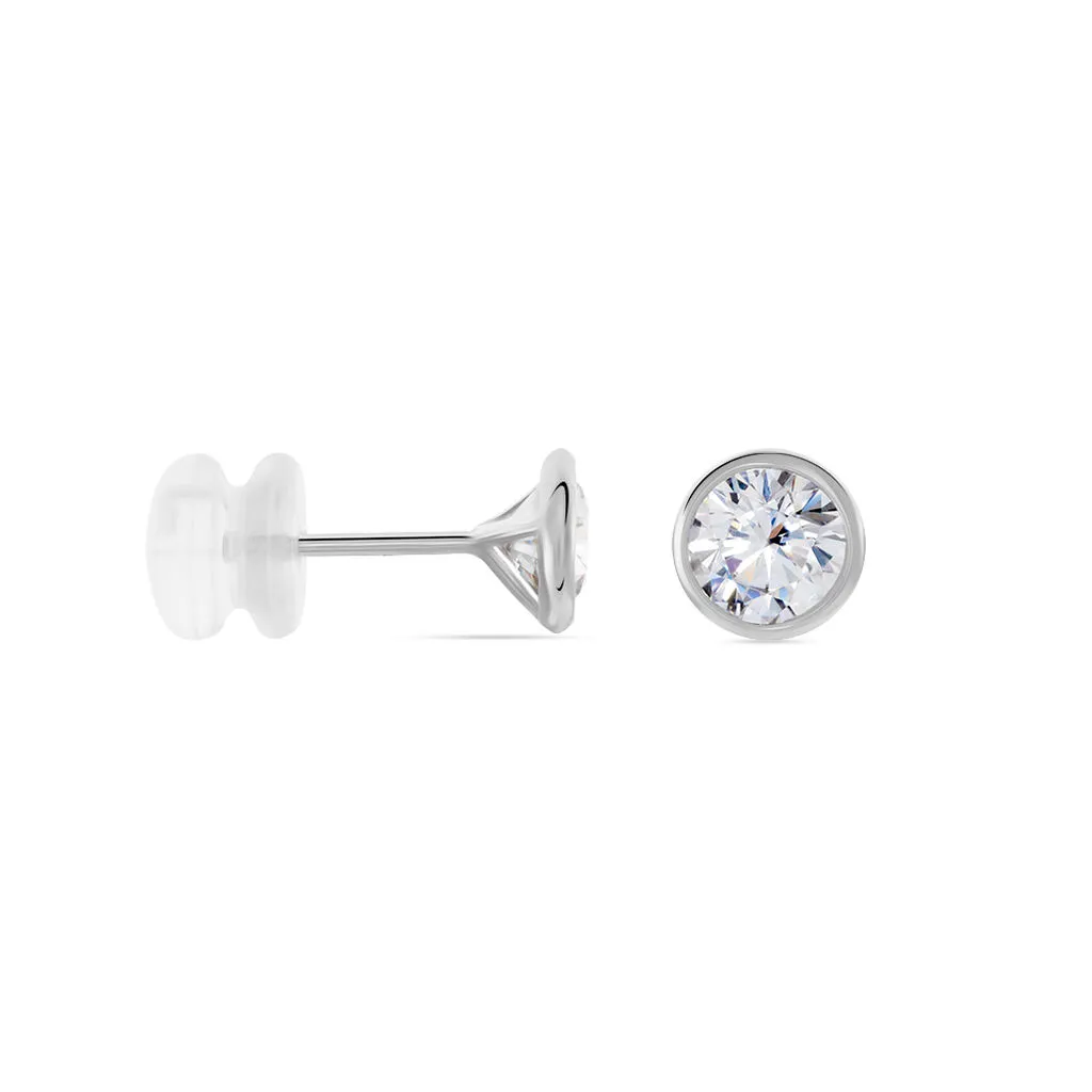 Histoire D'Or Boucles D'oreilles Puces Daria Serti Clos Or Blanc Oxyde De Zirconium 2 Histoire D'Or Boucles D'oreilles Puces Daria Serti Clos Or Blanc Oxyde De Zirconium – Image 2