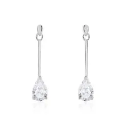 Histoire D'Or Boucles D'oreilles Pendantes Goutte Or Blanc Oxyde De Zirconium