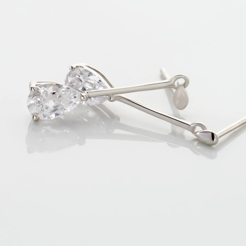 Histoire D'Or Boucles D'oreilles Pendantes Goutte Or Blanc Oxyde De Zirconium 3 Histoire D'Or Boucles D'oreilles Pendantes Goutte Or Blanc Oxyde De Zirconium – Image 3