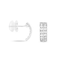 Histoire D'Or Créoles Jacobee Rondes Or Blanc Oxyde De Zirconium -Boucles d'oreilles pendantes Soldes Boutique B3OFBZW129 view2