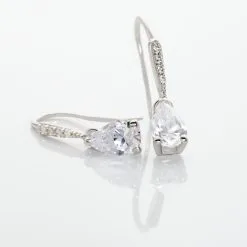 Histoire D'Or Boucles D'oreilles Pendantes Adib Or Blanc Oxyde De Zirconium -Boucles d'oreilles pendantes Soldes Boutique B3OFBZW150 view2