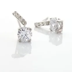 Histoire D'Or Boucles D'oreilles Pendantes Paciane Or Blanc Oxyde De Zirconium -Boucles d'oreilles pendantes Soldes Boutique B3OFBZW182 view2