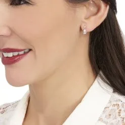 Histoire D'Or Boucles D'oreilles Pendantes Jordaine Or Blanc Oxydes -Boucles d'oreilles pendantes Soldes Boutique B3OFBZW299 view3