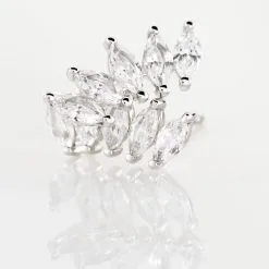 Histoire D'Or Bijoux D'oreilles Edma Or Blanc Oxyde De Zirconium -Boucles d'oreilles pendantes Soldes Boutique B3OFBZW327 view2