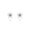 Histoire D'Or Boucles D'oreilles Puces Elais Etoile Or Blanc Oxyde De Zirconium