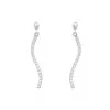 Histoire D'Or Boucles D'oreilles Pendantes Torsade Or Blanc Oxyde De Zirconium