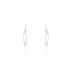 Histoire D'Or Boucles D'oreilles Pendantes Ysanna Or Blanc Oxyde De Zirconium