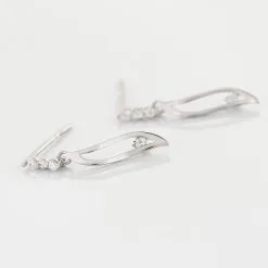 Histoire D'Or Boucles D'oreilles Pendantes Ysanna Or Blanc Oxyde De Zirconium -Boucles d'oreilles pendantes Soldes Boutique B3OFBZW374 view2