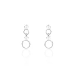 Histoire D'Or Boucles D'oreilles Puces Wynona Or Blanc Oxyde
