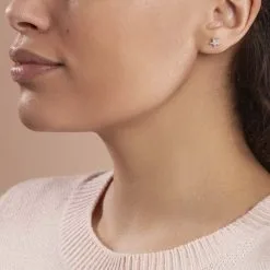 Histoire D'Or Boucles D'oreilles Puces Eden Or Blanc Oxyde De Zirconium -Boucles d'oreilles pendantes Soldes Boutique B3OFBZW483 model1