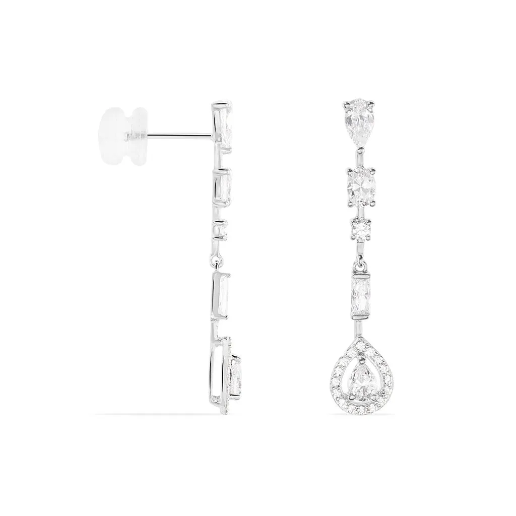 Histoire D'Or Boucles D'oreilles Pendantes Candia Or Blanc Oxyde De Zirconium 2 Histoire D'Or Boucles D'oreilles Pendantes Candia Or Blanc Oxyde De Zirconium – Image 2